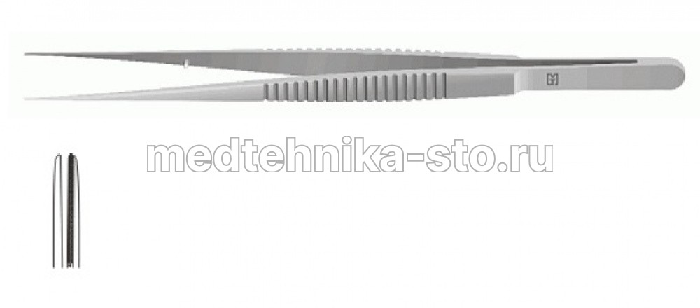 Пинцет м/х по Де Бейки пл.р, 210 мм, р.ч. 1,5 мм, плат.20 мм