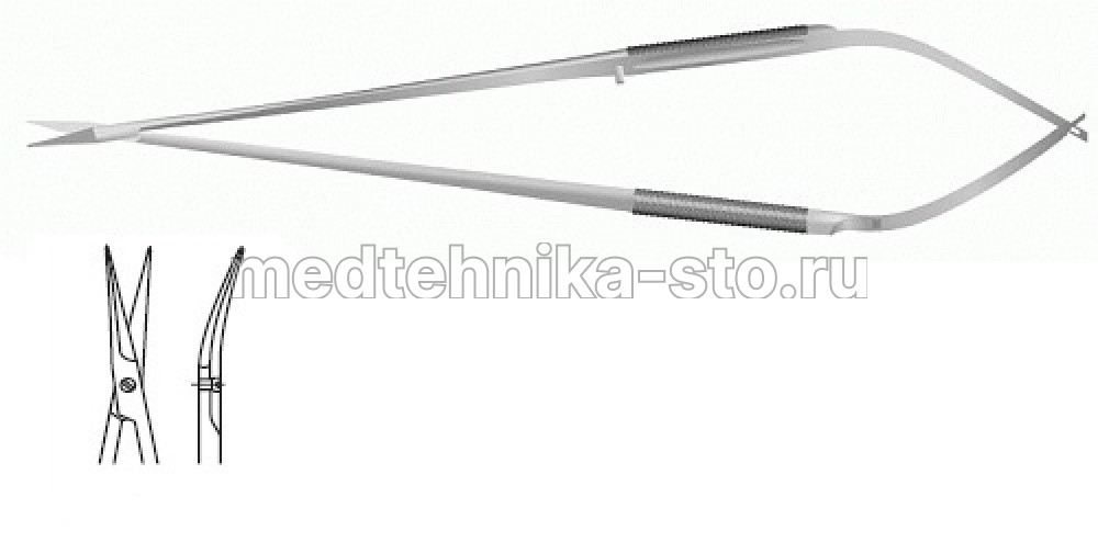 Ножницы м/х изогнутые, 180 мм, кр.р, р.ч. 11 мм притупл.,конч.0,5мм