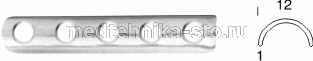 Пластина 1/2 трубчатая, 8 отв. / 9 отв.